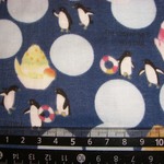 Ｗガーゼ50×50cm、ペンギン柄