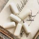 【12粒✴︎約6×4mm】ベネチアンビーズ ✴︎パイプ《アイボリー》