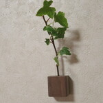 天然木　一輪挿し　ウォールナット　【縦杢】床置き・壁付け兼用タイプ