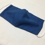 綿100%ダブルガーゼふわふわ四重構造立体マスク★マスク専用ゴムにグレードアップ★大人用　フレンチブルー