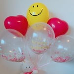 6個セットvivid pink smile birthdayコンフェッティバルーン