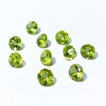 【ペリドットAAA】穴なしラウンドファセットカット　5mm　1個　ハンドメイド素材 