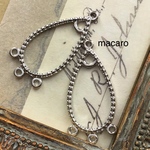  【6個✴︎28×14mm】メタルチャーム✴︎ドロップ5カン《シルバー》