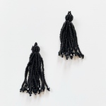 【2pcs black】ボリュームビーズタッセル