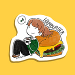 ぶきっちょガールステッカー　おいしいクッションA