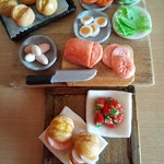 焼きたてパンでつくるサンドイッチ(ミニチュアフード、ミニチュアキッチン)