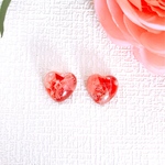 紫陽花とバラのハート　ピアス＆イヤリング【☆送料無料☆】