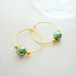 再販♡秋♡カーキパールフープｓピアス