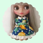 ドットレモンワンピース♡Blue