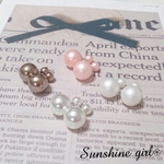 再販 ❣ Double Perl Pierce♡パールキャッチ 天然石 マリン ミサンガ コードブレスレット