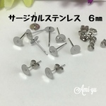 ＊サージカルステンレス製 平皿ピアス＊6㎜