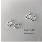 【silver950】耳に寄り添うカーブピアスsv950 シルバーピアス  イヤリング変更可能　ピアス芯 K10 K18 変更可能