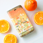 「オレンジの宮殿」iPhone16・15・14・13・12・11・7/8/SE・MAX・XR手帳型スマホケース【内側デザイン入り】
