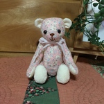 ピンクの花柄テディベア♪