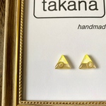 ミニコロ三角のイエローイヤリング