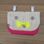 移動ポケット　ドット刺繍/ローズピンク