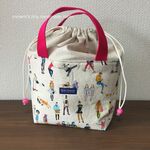 新柄♡　洗える！保冷お弁当用トートバッグ　Funny face　ファニーフェイス柄