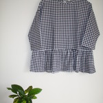 ぺプラムトップス（チェック黒×白）　4000yen