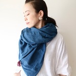 husahusa big stole/天然染め 藍染