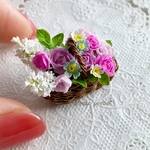 ミニチュア＊バラの花かご