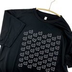 <速乾ドライ>【メンズ 3Lサイズ】ネコいっぱいTシャツ＜ブラック＞