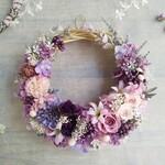 Jolie botanique＜Lilas＞＊ハーフムーンリース＊プリザーブドフラワー＊お花＊ギフト＊結婚祝い＊新築祝い＊お誕生日祝い＊ウェディング＊母の日＊１点もの