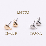 送料無料 8個 チタンピアス金具 ハート カン付き 6×8mm【8ヶ】 M4772-R