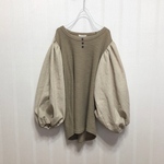 リネンパフスリーブカットソー