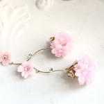 桜☆桜ブーケのスイングイヤリング☆ラインストーン