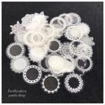 人気商品【再販】 40㎜×40㎜　デコレーションステッカー（レースラウンド）❤︎50pcs−470