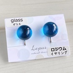 【sale】大きめガラスイヤリング　ｓ019　ロジウム