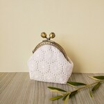 レース刺繍がま口ポーチrose