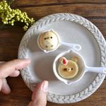 再販 ５月のしかくい缶カリーノぱんセット 　(いちごのせくまパンケーキ白スキレットのせ、しまえながちゃん白スキレットのせ)