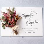 ウェルカムボード結婚式 キャンバス印刷 ドライフラワー付き　#03-2
