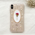一輪の薔薇と小花のスマホケース iPhoneケース 全機種対応 iPhone11/11pro/11proMax Android Xperia