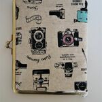 【再々販】がま口ブックカバー（レトロカメラ）