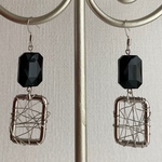[一点物] black × silver motif pierce/earring