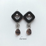 ブラック×シルバー❁ピアス＆イヤリング