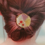 和　和装　着物　ヘアカフ ポニーフック ヘアアクセサリー ヘアアレンジ 椿　くすみカラー