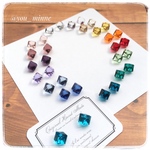 シンプル//ひと粒☆ガラスキューブ/ピアス/ノンホールピアス