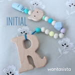 名入れウッド&シリコンホルダー♡【アルファベット歯固め追加はオプションより】♡wantasista★ラッピング無料