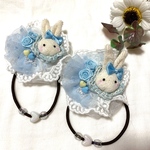 フリフリレースのうさぎちゃんヘアゴム⑤