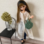 リカちゃん ラフィア モチーフ サークル かごバッグ