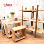 noriko4236様 Order＊キャスター付き 多目的 木製 Box 収納棚 大中小 3点セット 三段ラダー棚＊専用販売ページ