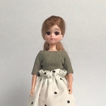 リカちゃんサイズ服＊リブニット（モスグリーン）