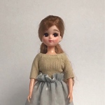 リカちゃんサイズ服＊リブニット（ベージュ）