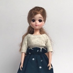 リカちゃんサイズ服＊リブニット（ナチュラル）