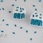 クラゲ ビーズ刺繍ピアス