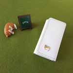 【SALE】ポメラニアン、牛革４連キーケース（ホワイト）