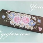 母の日（名前入れ）♡メガネケース　茶色　トールペイント 